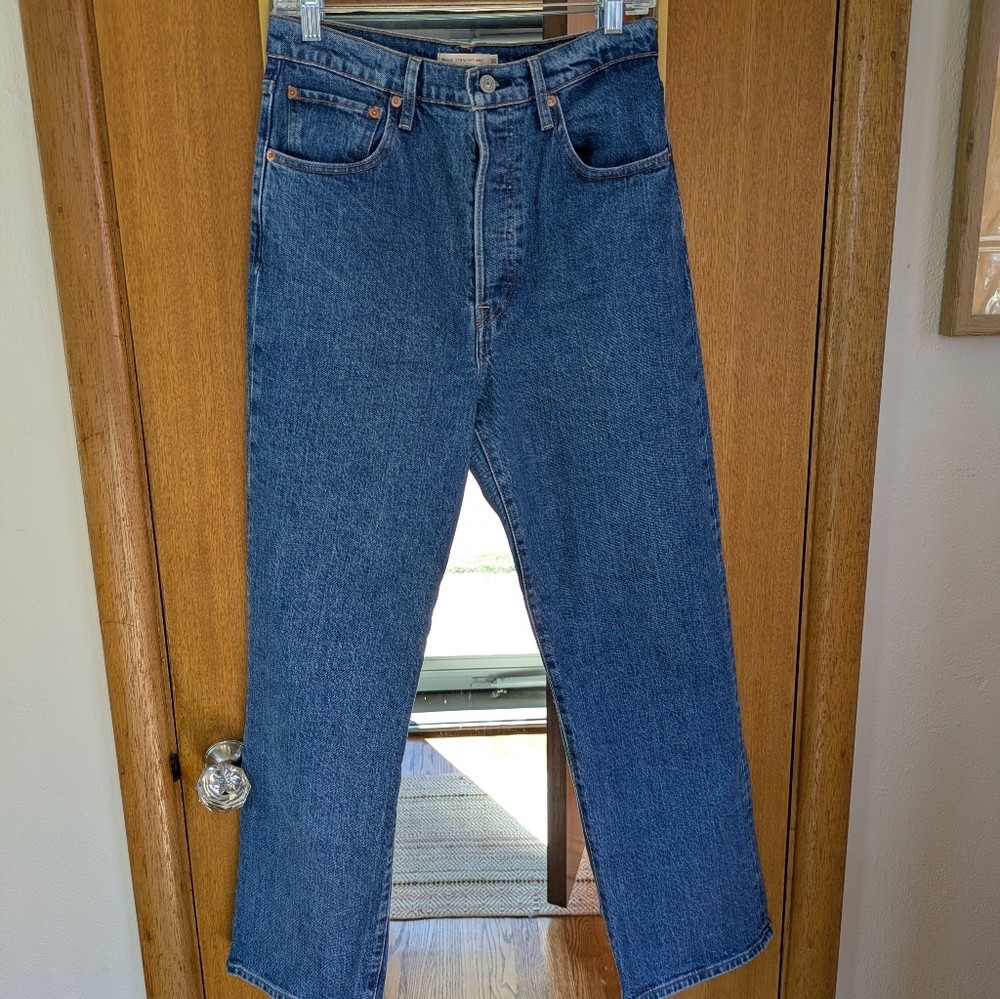 Levi's Ribcage Straight Ankle Blue Jeans